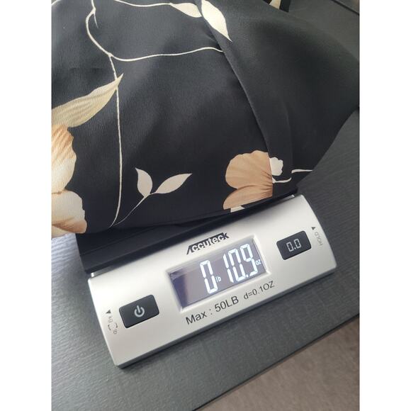 Vintage Impressions Button Up Floral Maxi Shirt Dress Sz L Black Cottage Church - Picture 10 of 10